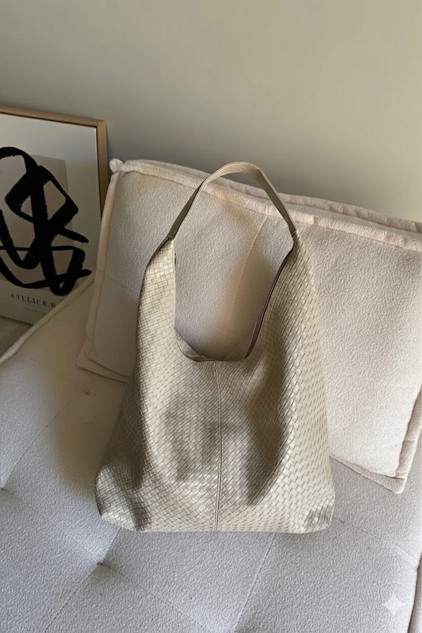 شنتة كتف جلد مبزر