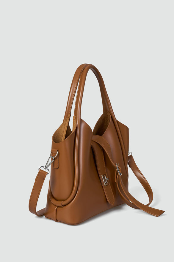 شنتة كروس جلد مع شنتة مكياج